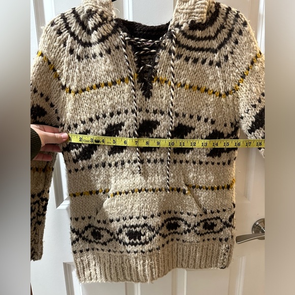 Vintage Ecuador Handmade Wool Sweater with Drawstring, Hood & Pockets 🇪🇨🐏 - Picture 4 of 5